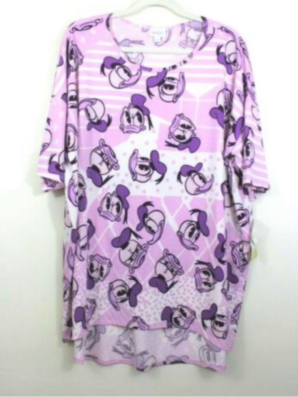 LuLaRoe Disney Donald Duck Purple Irma Graphic Short Sleeve Tee Size Small